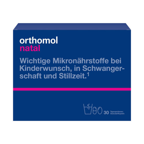 Orthomol Natal/Ортомол Натал курс 30 дней набор саше порошок массой 14 г+капсулы массой 441,5 мг+638 мг 1 уп Orthomol Natal/Ортомол Натал курс 30 дней набор саше порошок массой 14 г+капсулы массой 441,5 мг+638 мг 1 уп