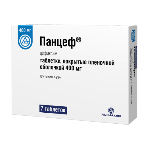 Панцеф таблетки покрыт.плен.об. 400 мг 7 шт Панцеф таблетки покрыт.плен.об. 400 мг 7 шт