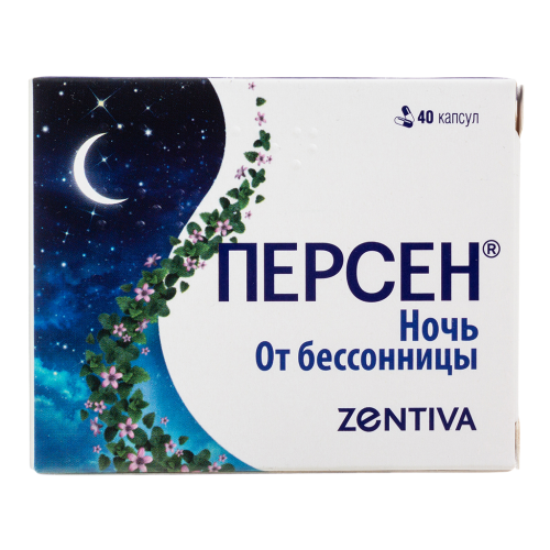 Персен Ночь капсулы 125 мг+25 мг+25 мг 40 шт Персен Ночь капсулы 125 мг+25 мг+25 мг 40 шт