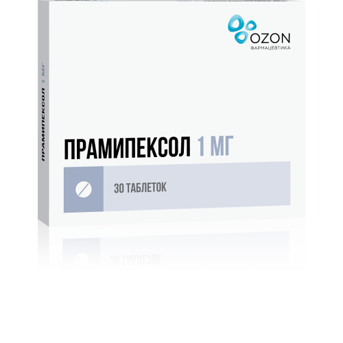 Прамипексол таблетки 1 мг 30 шт Прамипексол таблетки 1 мг 30 шт