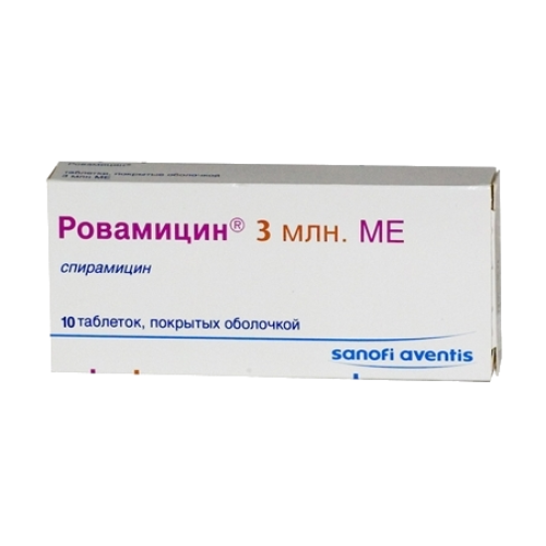 Ровамицин таблетки покрыт.плен.об. 3 млн.ме 10 шт Ровамицин таблетки покрыт.плен.об. 3 млн.ме 10 шт