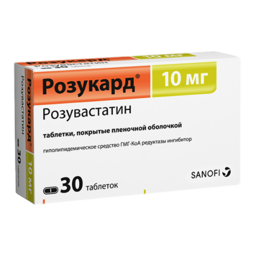 Розукард таблетки покрыт.плен.об. 10 мг 30 шт Розукард таблетки покрыт.плен.об. 10 мг 30 шт
