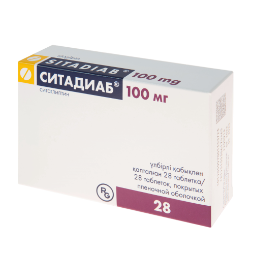 Ситадиаб таблетки покрыт.плен.об. 100 мг 28 шт Ситадиаб таблетки покрыт.плен.об. 100 мг 28 шт