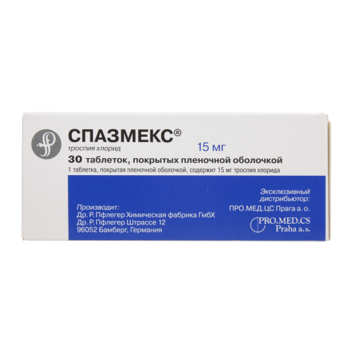 Спазмекс таблетки покрыт.плен.об. 15 мг 30 шт Спазмекс таблетки покрыт.плен.об. 15 мг 30 шт