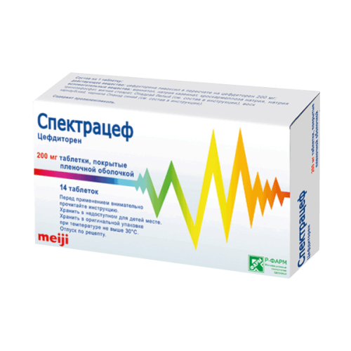 Спектрацеф таблетки покрыт.плен.об. 200 мг 14 шт Спектрацеф таблетки покрыт.плен.об. 200 мг 14 шт