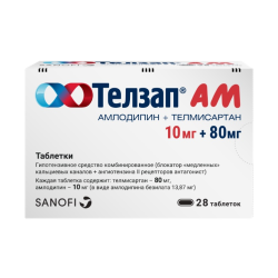 Телзап АМ таблетки 10 мг+80 мг 28 шт Телзап АМ таблетки 10 мг+80 мг 28 шт