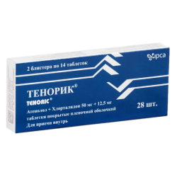 Тенорик таблетки покрыт.плен.об. 50 мг+12,5 мг 28 шт Тенорик таблетки покрыт.плен.об. 50 мг+12,5 мг 28 шт