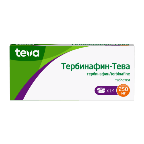 Тербинафин-Тева таблетки 250 мг 14 шт Тербинафин-Тева таблетки 250 мг 14 шт