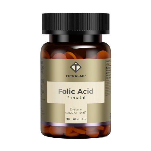 Tetralab Пренатал Folic Acid фолиевая таблетки покрыт.об. массой 310 мг 90 шт