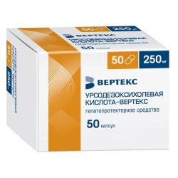 Урсодезоксихолевая кислота-Вертекс капсулы 250 мг 50 шт Урсодезоксихолевая кислота-Вертекс капсулы 250 мг 50 шт