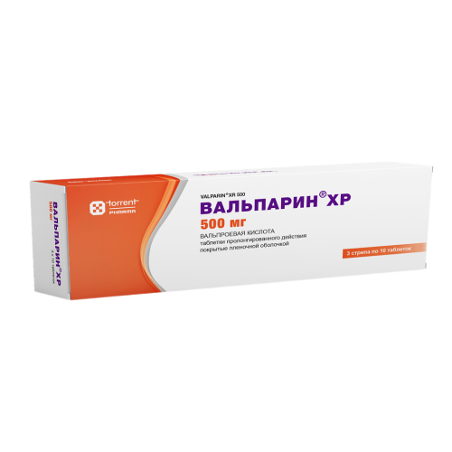 Вальпарин ХР таблетки пролонг действия покрыт.плен.об. 500 мг 30 шт