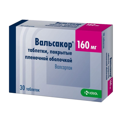 Вальсакор таблетки покрыт.плен.об. 160 мг 30 шт Вальсакор таблетки покрыт.плен.об. 160 мг 30 шт