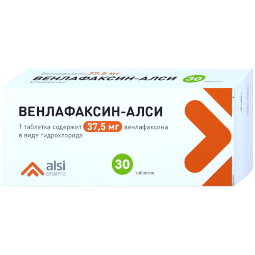 Венлафаксин-АЛСИ таблетки 37,5 мг 30 шт Венлафаксин-АЛСИ таблетки 37,5 мг 30 шт