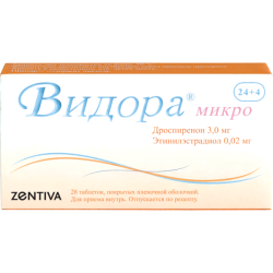 Видора микро таблетки покрыт.плен.об. 3 мг+0,02 мг 24+4 шт Видора микро таблетки покрыт.плен.об. 3 мг+0,02 мг 24+4 шт