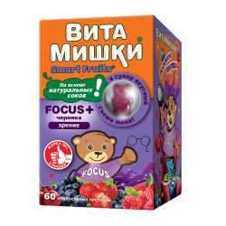 ВитаМишки Focus+ черника жевательные пастилки массой 2500 мг 60 шт ВитаМишки Focus+ черника жевательные пастилки массой 2500 мг 60 шт