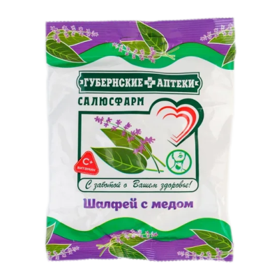Бон-бон леденец карамель с вит С га шалфей-мед 60г