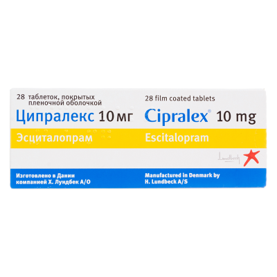 Ципралекс таблетки покрыт.плен.об. 10 мг 28 шт