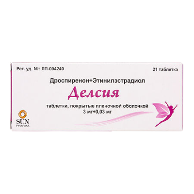 Делсия таблетки покрыт.плен.об. 3 мг+0,03 мг 21 шт