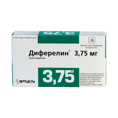 Диферелин лиофилизат д/приг суспензии для в/м введ пролонг действия 3,75 мг фл 1 шт