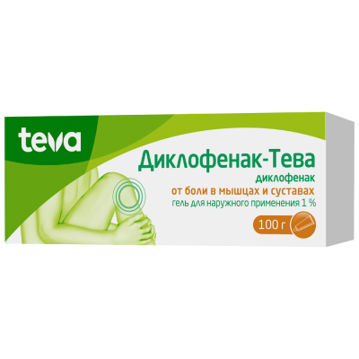Диклофенак-Тева гель для наружного применения 1 % 100 г 1 шт