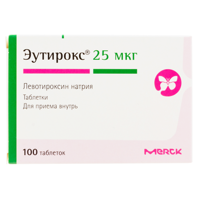 Эутирокс таблетки 25 мкг 100 шт