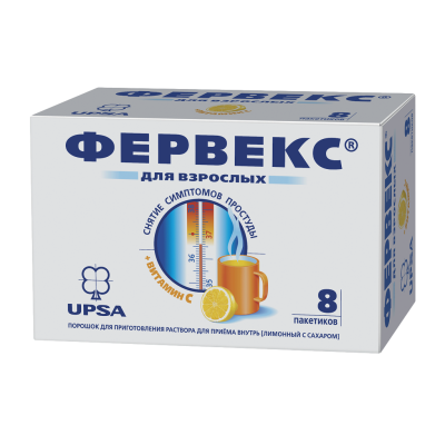 Фервекс порошок д/приг раствора д/приема внутрь лимон с сахаром пакеты 8 шт
