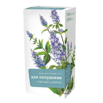 Фиточай Алтай №3 Для похудения кассия и мята фильтр-пакеты по 2,0 г 20 шт