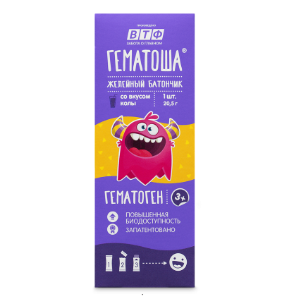Гематоша батончик желейный массой 20,5 г вкус колы стик 1 шт