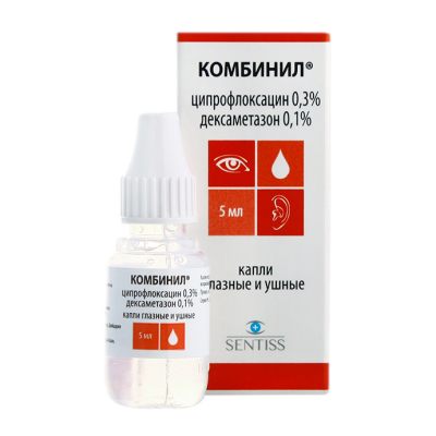 Комбинил капли глазные и ушные 1 мг+3 мг/мл фл-кап 5 мл 1 шт