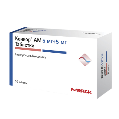 Конкор АМ таблетки 5 мг+5 мг 30 шт