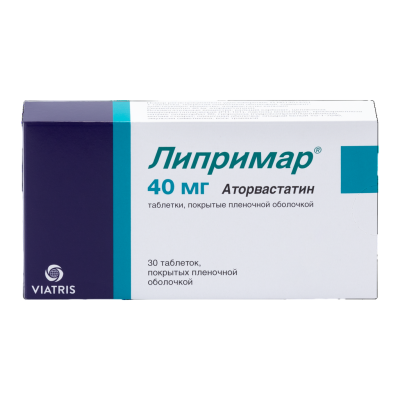 Липримар таблетки покрыт.плен.об. 40 мг 30 шт