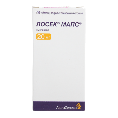 Лосек МАПС таблетки покрыт.плен.об. 20 мг 28 шт