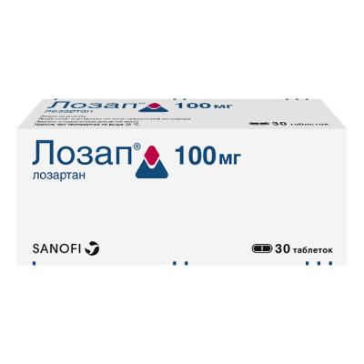 Лозап таблетки покрыт.плен.об. 100 мг 30 шт