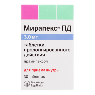 Мирапекс ПД таблетки с пролонг высвобождением 3 мг 30 шт