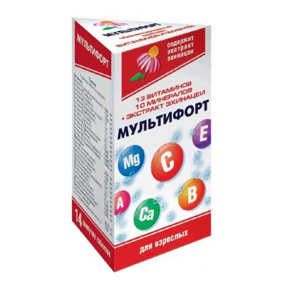 Мультифорт таблетки шипучие массой 4 г 14 шт