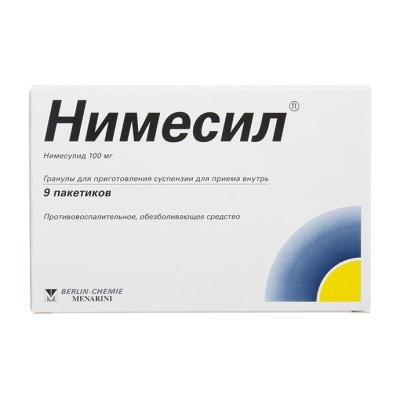 Нимесил гранулы д/приг суспензии для приема внутрь 100 мг пакеты 2 г 9 шт