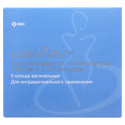 НоваРинг кольца вагинальные 0.015 мг+0.120 мг/сутки 3 шт
