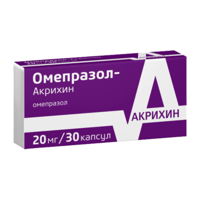Омепразол-Акрихин капсулы кишечнорастворимые 20 мг 30 шт