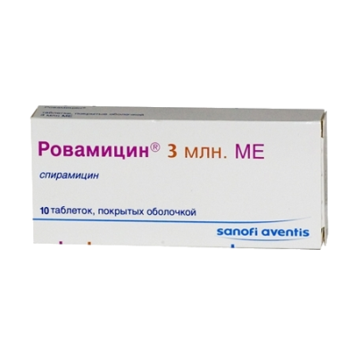 Ровамицин таблетки покрыт.плен.об. 3 млн.ме 10 шт