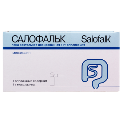 Салофальк пена ректальная дозированная 1 г/аппликация 14 шт
