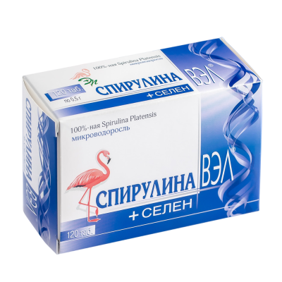 Спирулина ВЭЛ+Селен таблетки массой 0,5 г 120 шт
