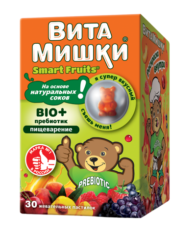 ВитаМишки BIO+ пребиотик жевательные пастилки массой 2500 мг 30 шт