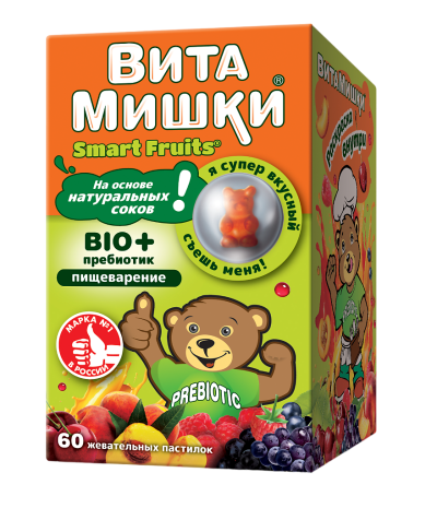 ВитаМишки BIO+ пребиотик жевательные пастилки массой 2500 мг 60 шт